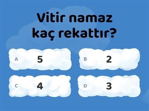 namaz vakitleri ve rekatları Quiz