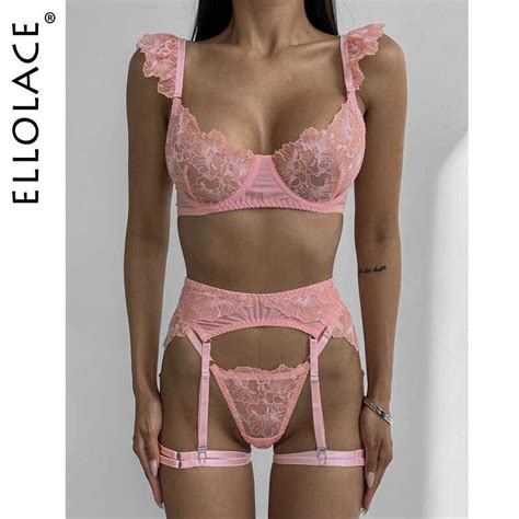 Women S Ellolace Erotic Lingerie Embroidery Lace Sexy Transparent Bra