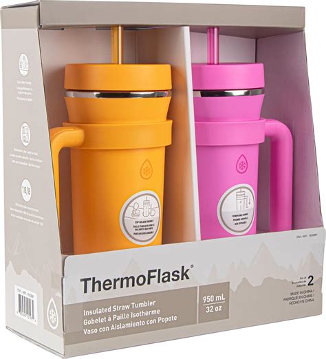 ThermoFlask Paquete de 2 vasos térmicos de acero inoxidable doble