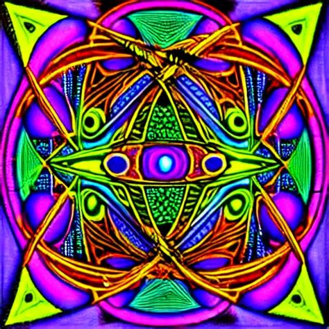 Dmt Trip Hyper Detailed Geometric Shapes Hyperbolic Stable Diffusion