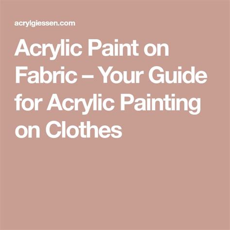 Acrylic Paint on Fabric – Your Guide for Acrylic Painting on Clothes ...