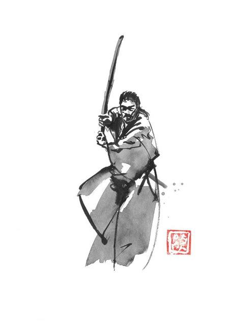 Samurai Armed Drawing By Pechane Sumie Saatchi Art Samurai Drawing