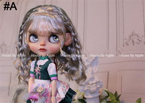 Bjd Cute Blythe Wig Double Braids Wave Hair Imitation Mohair Etsy