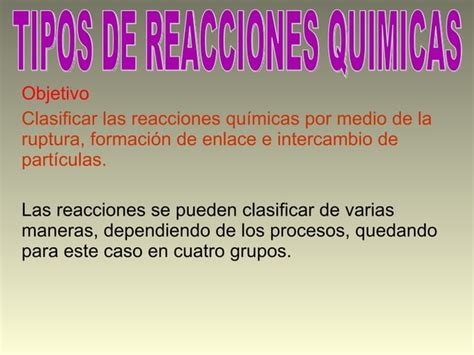 Tipos De Reacciones Quimicas Ppt Descarga Gratuita