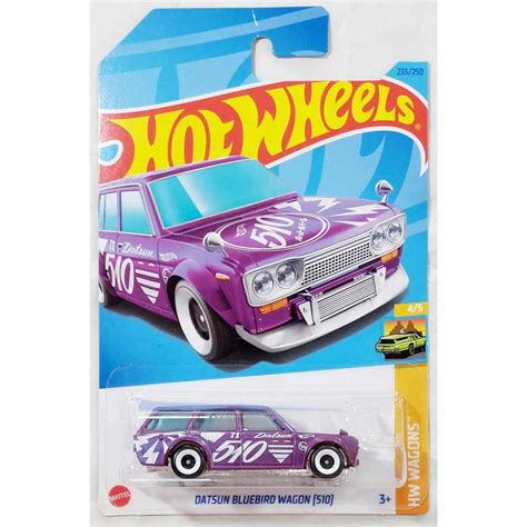 HW โมเดลรถฮอตวลขนาดเลก Hot wheels Hotwheels DATSUN BLUEBIRD WAGON สมวง ใหม พรอมสง