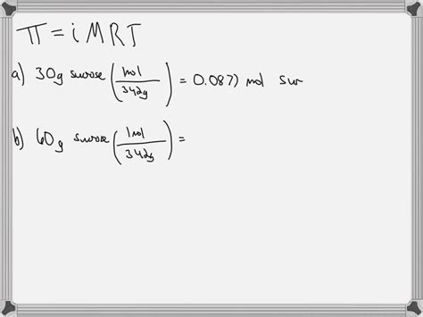 Solved Which Of The Following Solutions Has The Greatest Osmotic