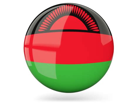 Glossy Round Icon Illustration Of Flag Of Malawi