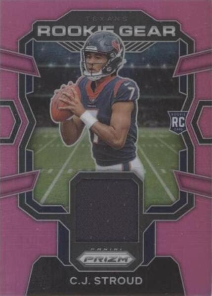 Panini Prizm Rookie Gear Pink Prizm Rg Cjs C J Stroud Mem Rc