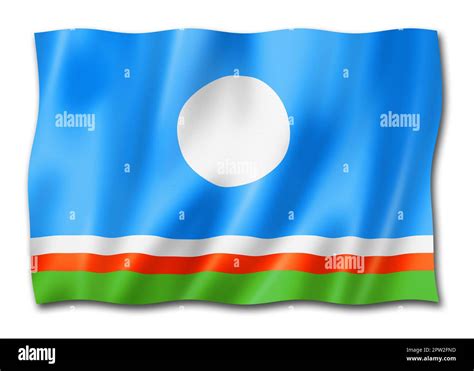 Sakha State Republic Flag Russia Waving Banner Collection 3D