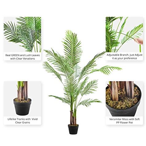 Cozy Castle Artificial Palm Tree 65in Fake Areca Palm Plant Fake Palm