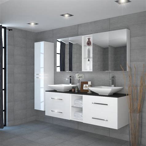 Sonix 1500 Glass Top Wall Hung Double Vanity Unit Inc Counter Top ...