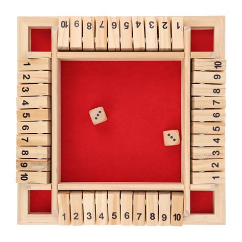 Wooden Shut The Box Dice Game Sided Numbers Board Tabletop Game