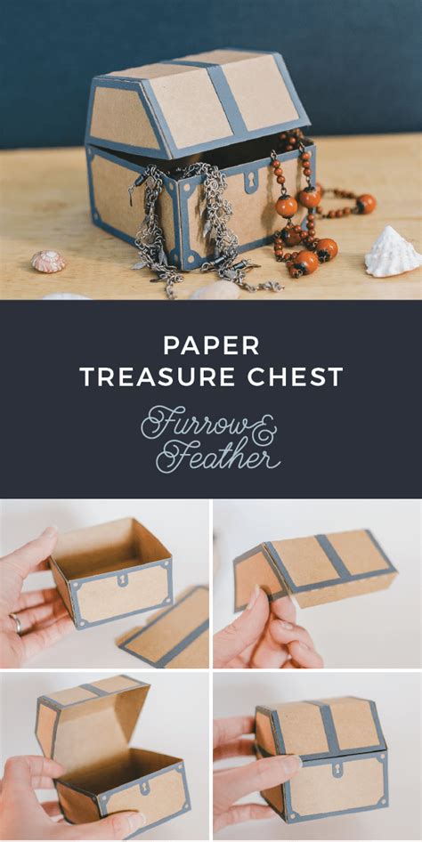 Paper Treasure Chest Box Assembly Tutorial Pirate Treasure Chest Craft