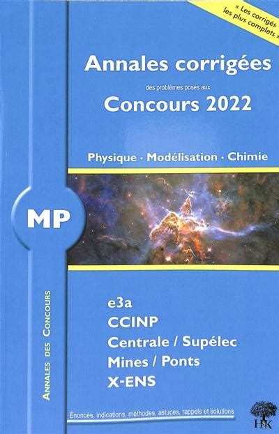 Livre Physique Mod Lisation Chimie Mp Annales Corrig Es Des