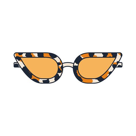 Groovy Sunglasses In Retro Hippie Style Geometric Abstract Vector