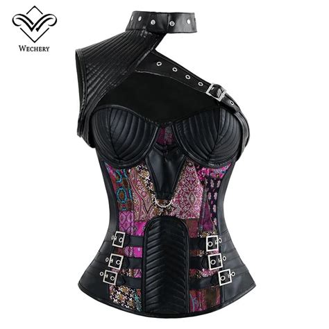 Wechery Steampunk Corset And Bustier Cosplay Costume Sexy Lingerie Malevolent Maelstrom Pu