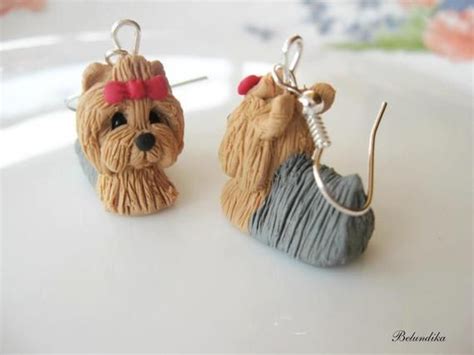 Yorkshire Terrier Earrings Polymer Clay Fimo Dog Earrings - Etsy | Cute polymer clay, Polymer ...