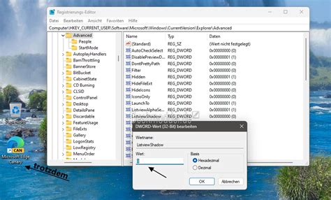 Windows Schatten Der Schrift Unter Den Desktop Icons Entfernen