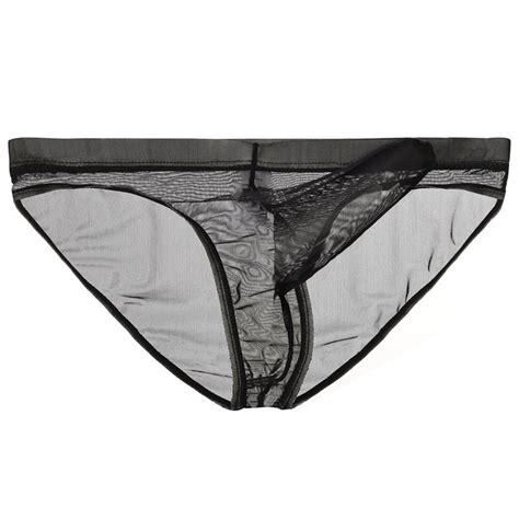 Srogem Men S Mesh See Through Transparent Bulge Pouch Bikini Briefs Underwear Breathable Super