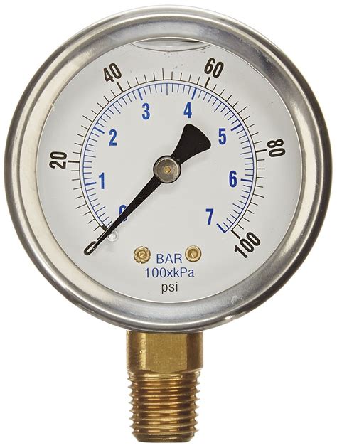 NEW STAINLESS STEEL LIQUID FILLED PRESSURE GAUGE WOG WATER OIL GAS 0 To