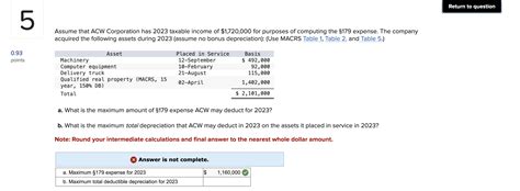 Solved Assume That ACW Corporation Has 2023 Taxable Income Chegg