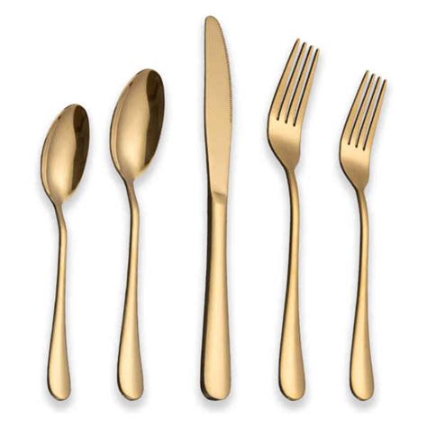 Gold Stainless Steel Flatware Set, 20-Piece | Iludio