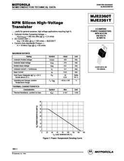 Mje2360t PDF Datasheet ALL TRANSISTORS DATASHEET POWER MOSFET IGBT