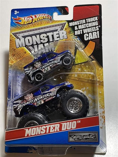 Amazon Hot Wheels Monster Jam Monster Duo Bounty Hunter Scale Collectible Truck With