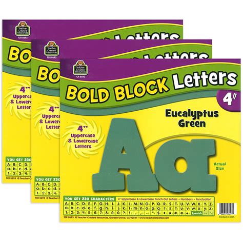 Eucalyptus Green 4 Bold Block Letters Combo 230 Pack Per Pack 3