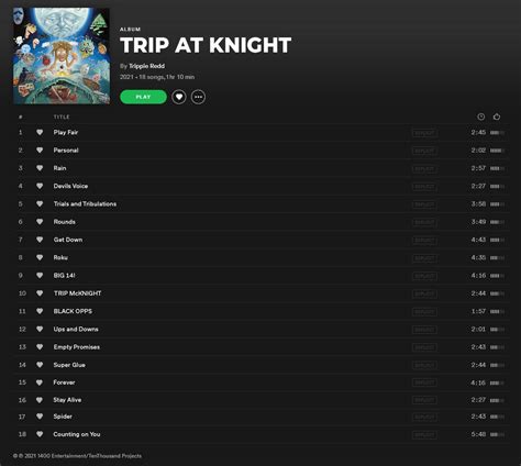 Trip At Knight Tracklist Concept R Trippieredd