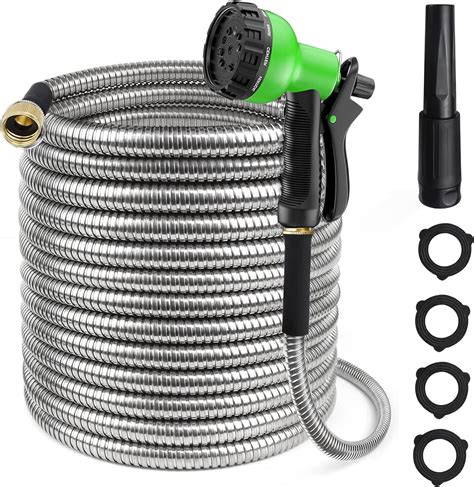 Metal Garden Hose 100ft Stainless Steel Heavy Duty Water