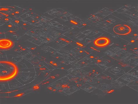 Black User Interface With Glowing Orange Alien Glyphs Stable