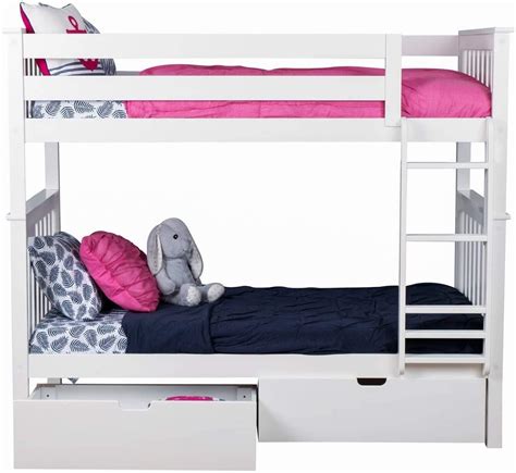 Max & Lily White Twin over Twin Bunk Bed - Solid Wood