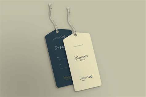 优雅的服装价格标签设计样机 Elegant clothing label tag mockup 设计小咖