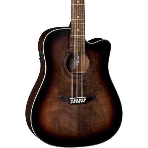 Luna Guitars Art Vintage Dreadnought Cutaway Acoustic Electric 12