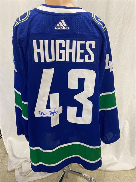 Vancouver Canucks Home Jersey Signed Hughes