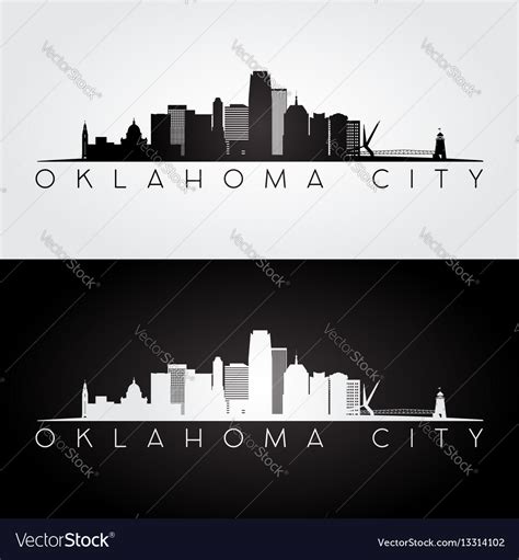 Oklahoma city usa skyline and landmarks silhouette