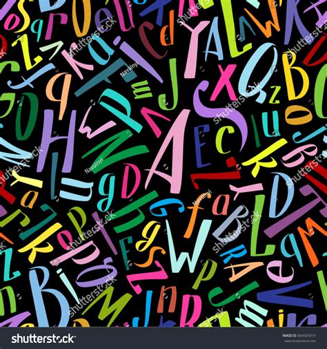 Hand Drawn Colorful Alphabet Abstract Background Stock Vector (Royalty ...