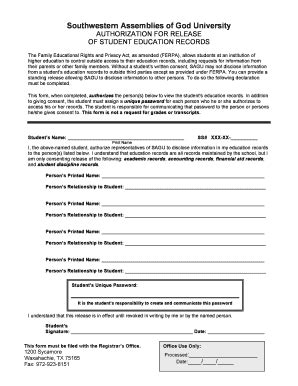 FERPA Consent Form Sagu Fill And Sign Printable Template Online