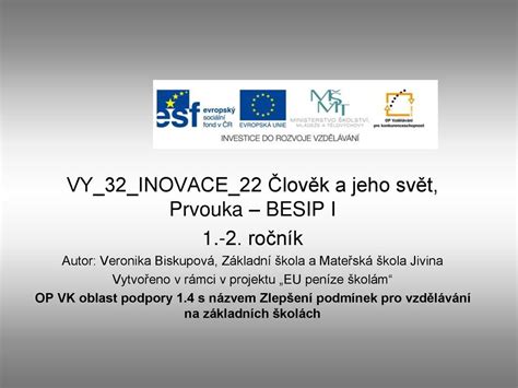 Vy Inovace Lov K A Jeho Sv T Prvouka Besip I Ro N K Ppt