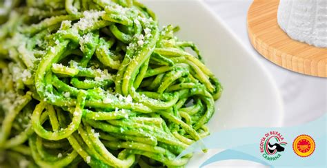 Spaghetti Con Crema Di Spinaci E Ricotta Di Bufala Campana DOP