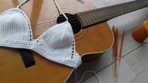 White High Waisted Swimsuit Crochet Bikini Boho Bikini Triangle Bikini Bridal Bikini Woman