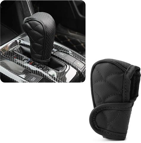 Ihotder Leather Gear Shift Cover With Breathable Design Fashionable