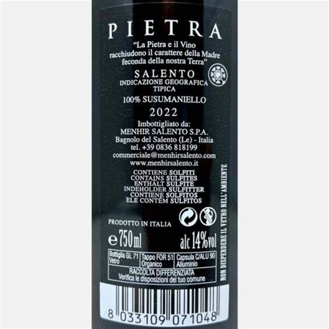 Susumaniello Pietra Salento Igt Menhir Rotwein Kaufen Bei