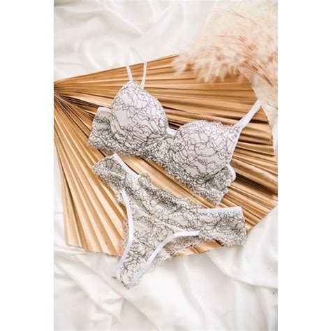 Conjunto Lingerie Branco Shopee Brasil