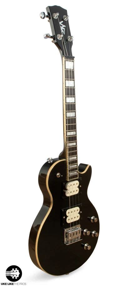 Risa Tenor Les Paul Lp Style Electric Ukulele Black Iron Man Uke Like The Pros