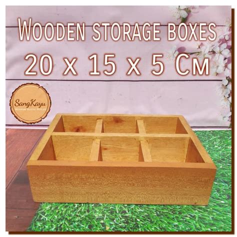 Jual Wooden Storage Boxes 20x15x5 Cm Full Kayu Kotak Penyimpanan