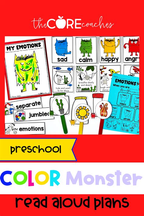 Color Monster Preschool Read Aloud Activities Feelings Prek Read