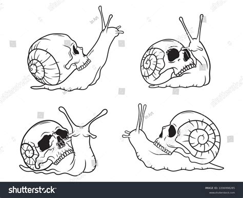 70 Tattoo Designs Snail Skull Images Stock Photos 3D Objects