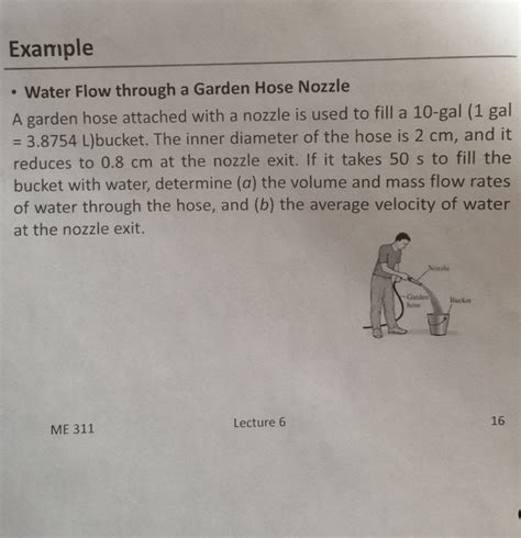 Solved Water Flow Through A Garden Hose Nozzle A Garden Chegg